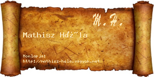 Mathisz Héla névjegykártya